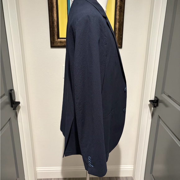 Tailorbyrd Mens Navy Seersucker Sport Coat - Picture 2 of 4